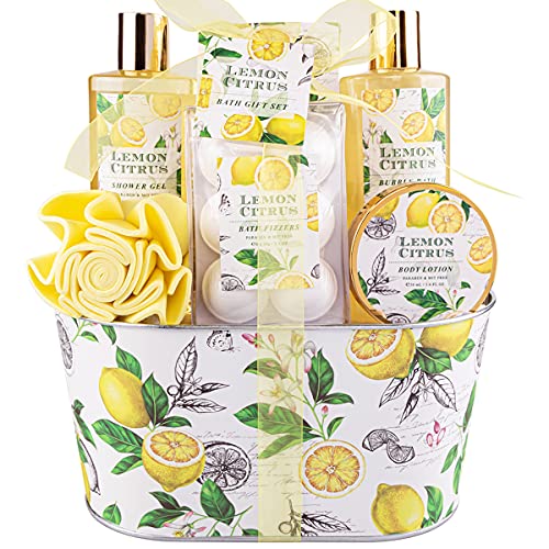 Bath Spa Gift Set with Body Lotion, Shower Gel, Bubble Bath, Body Scrub, Bath Salt, Bath Bomb T2465