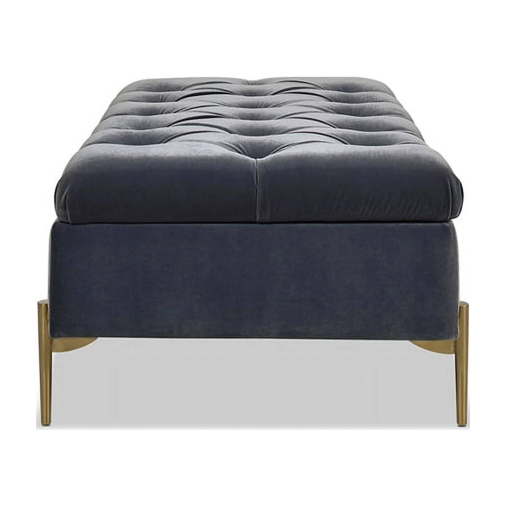 Upholstered Storage Bench Ottoman Steel Gray W2264