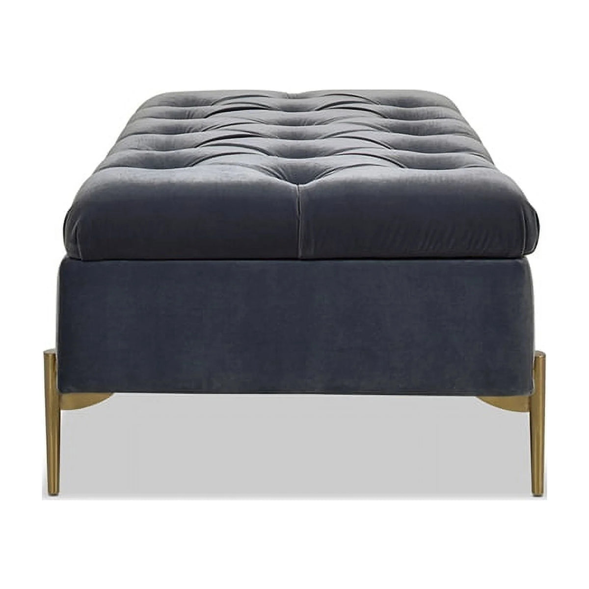 Upholstered Storage Bench Ottoman Steel Gray W2264