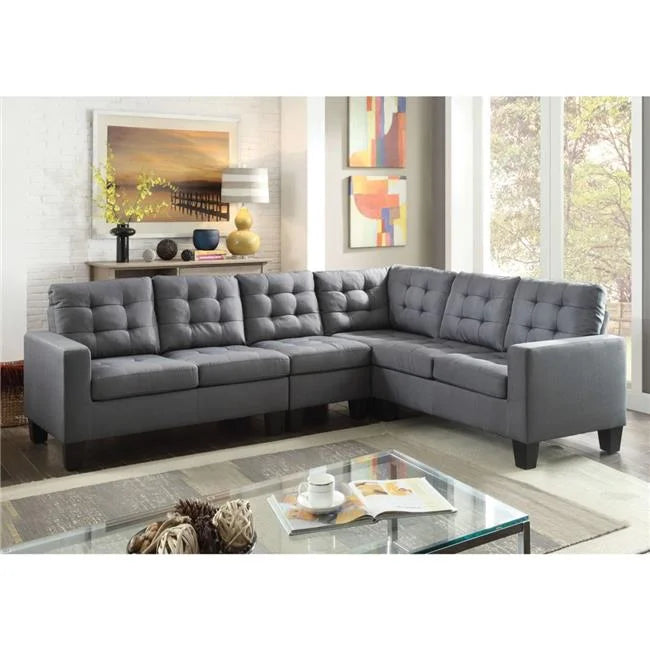 2 Piece Gray Linen Sectional Sofa L778