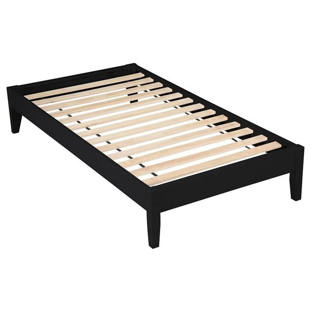 Black Full Size Platform Bed with Panel Sides T590