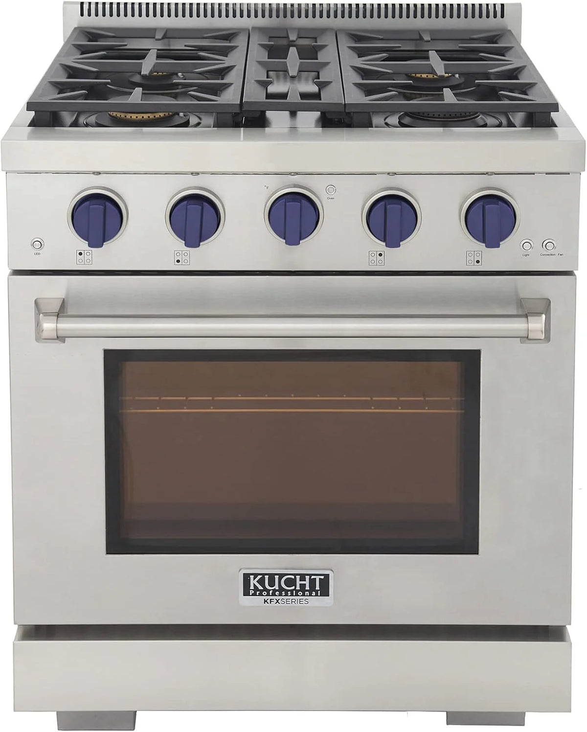 30 4.2 cu. ft. Natural Gas Range in Stainless Steel with Blue Accents C609
