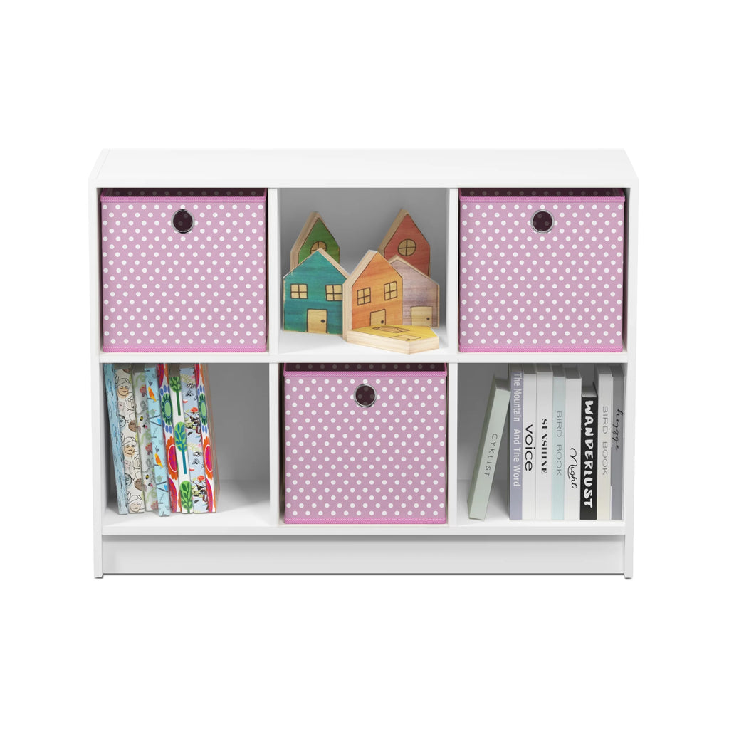 6 Cube Storage Organizer Bookcase with Bins M5448