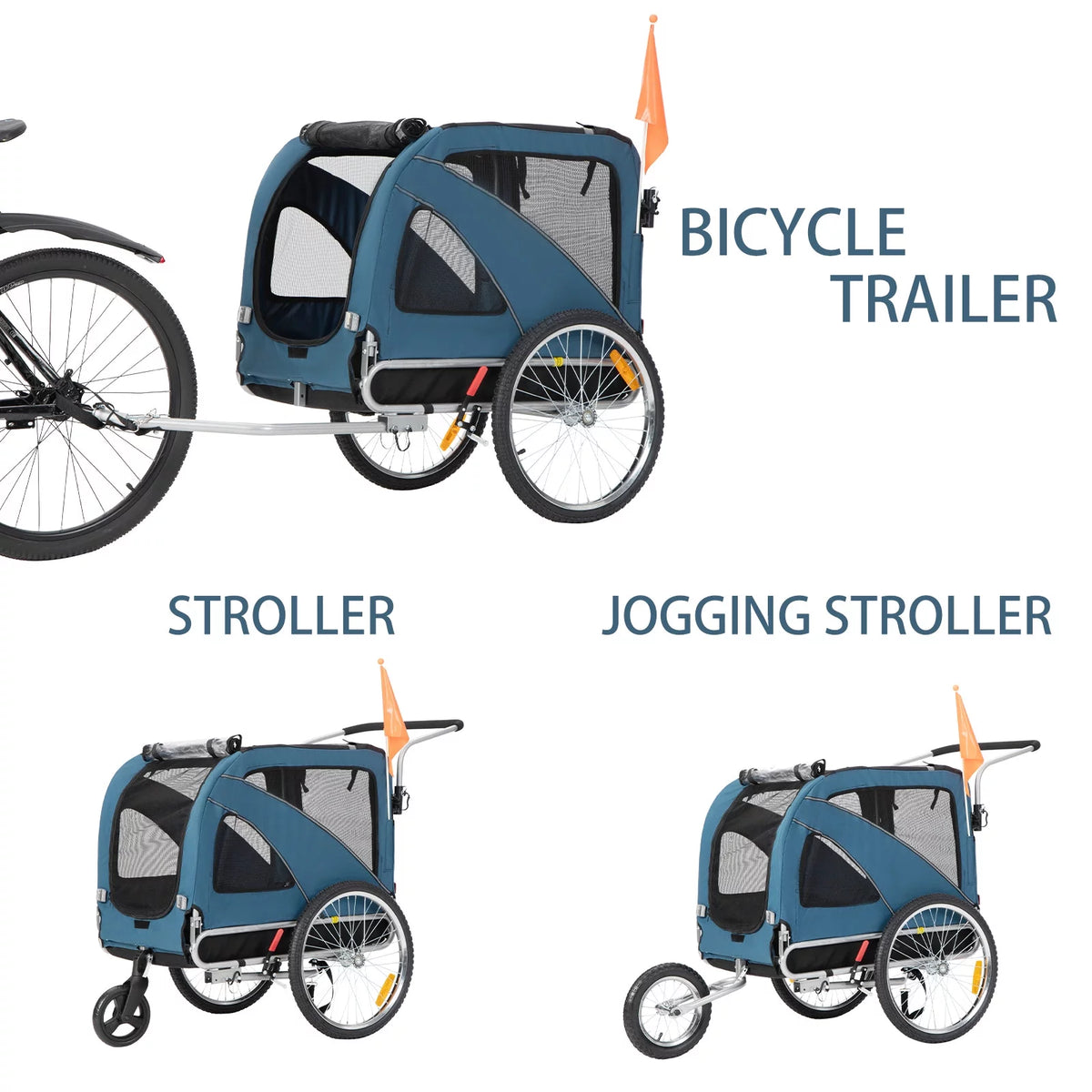 Red 3-in-1 Dog Bicycle Trailer and Stroller G305999