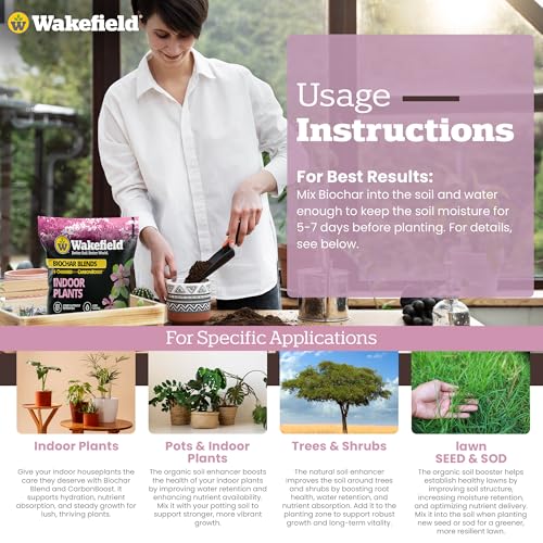 Biochar Indoor Potting Mix with Pine Bark and Worm Casting 2 Quart N236814