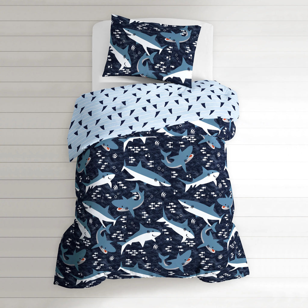 Navy Polyester Cotton Twin 2 Piece Comforter Set V1250