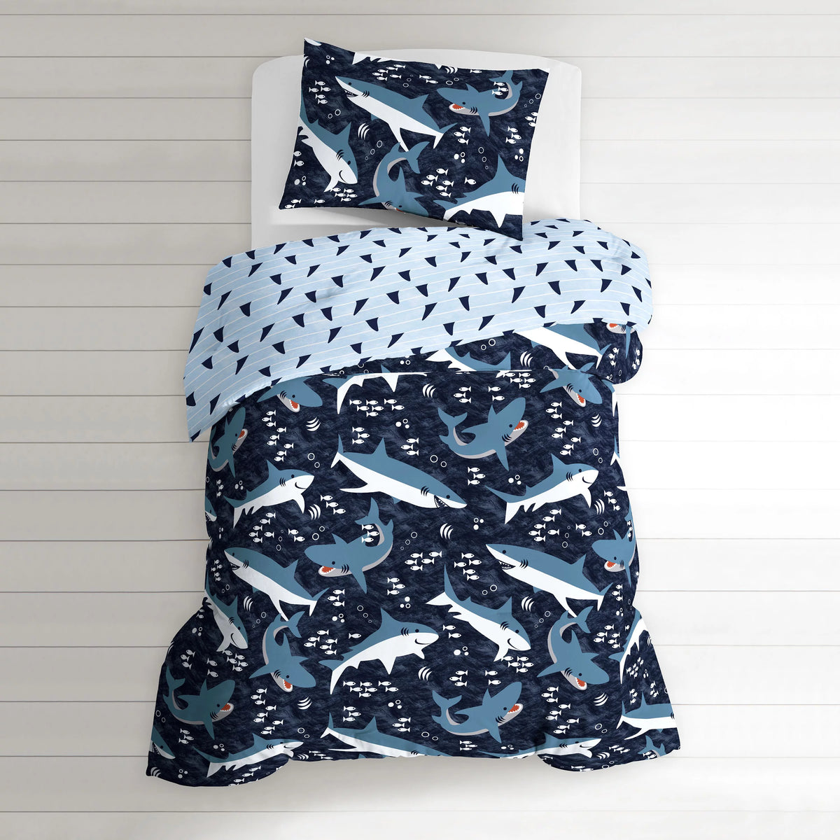 Navy Polyester Cotton Twin 2 Piece Comforter Set V1250