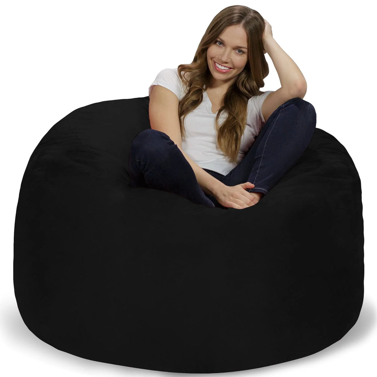 Charcoal 4 ft Memory Foam Bean Bag Chair S967