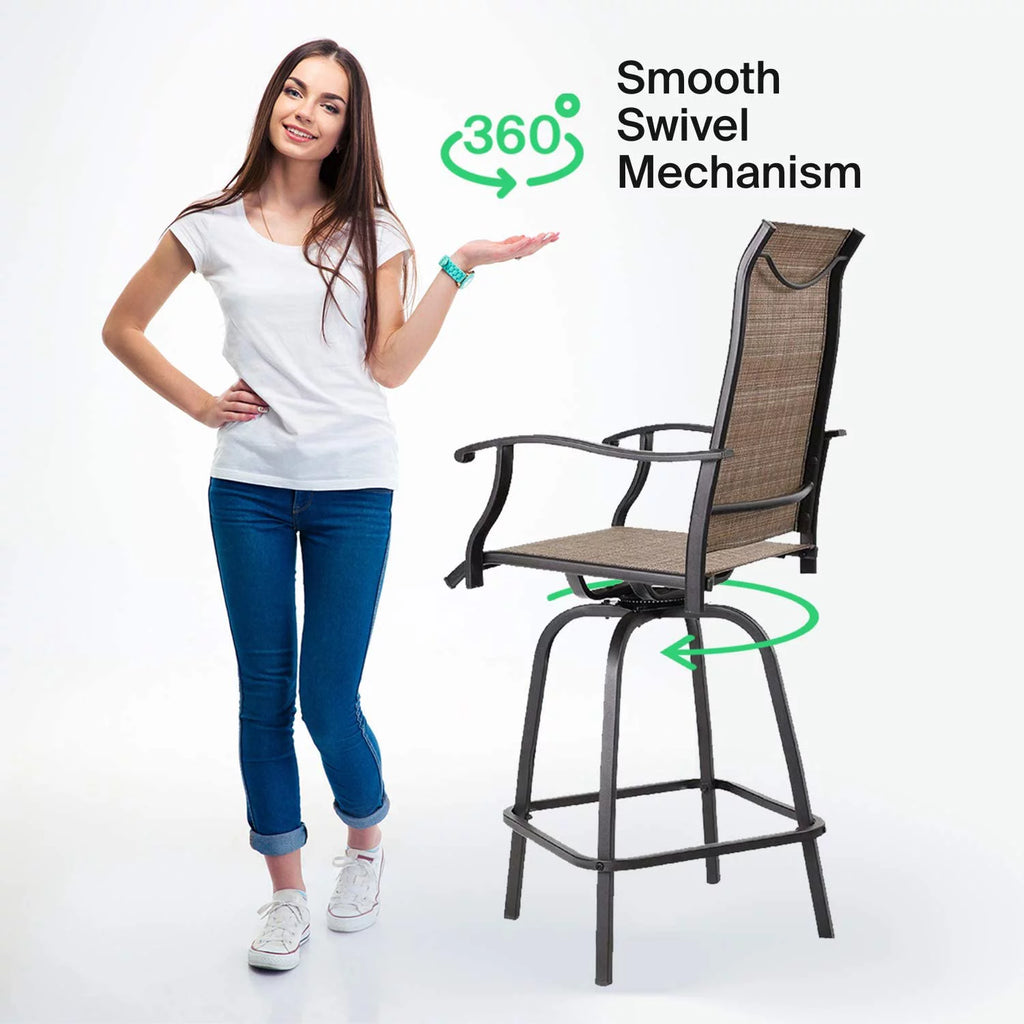 3 Piece Swivel Chair and Glass Table Y902291