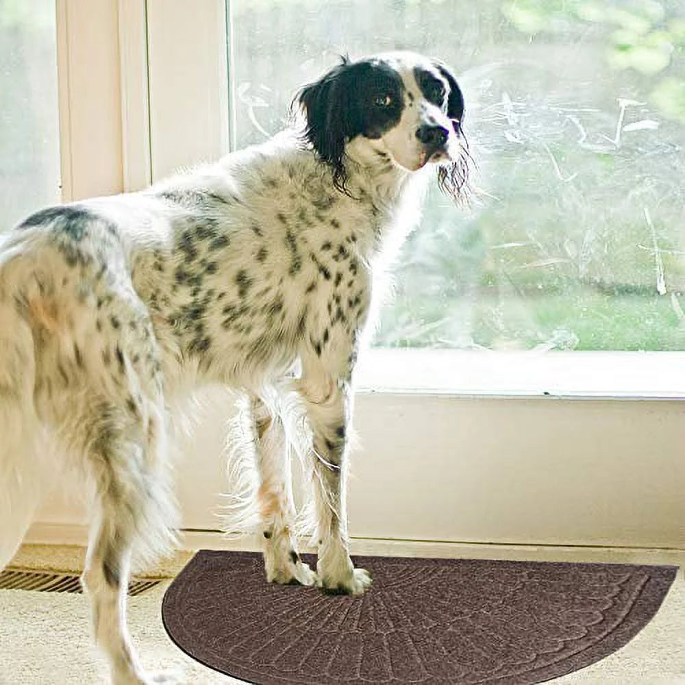 Half Round Non Slip Washable Door Mat 2pcs Y5164