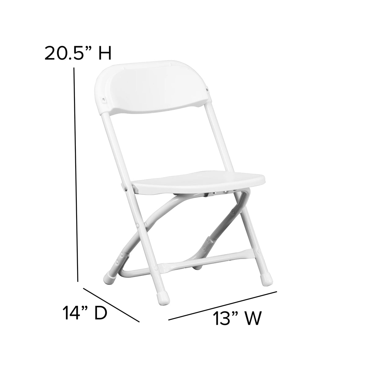 10 Pack Kids White Plastic Folding Chair V297