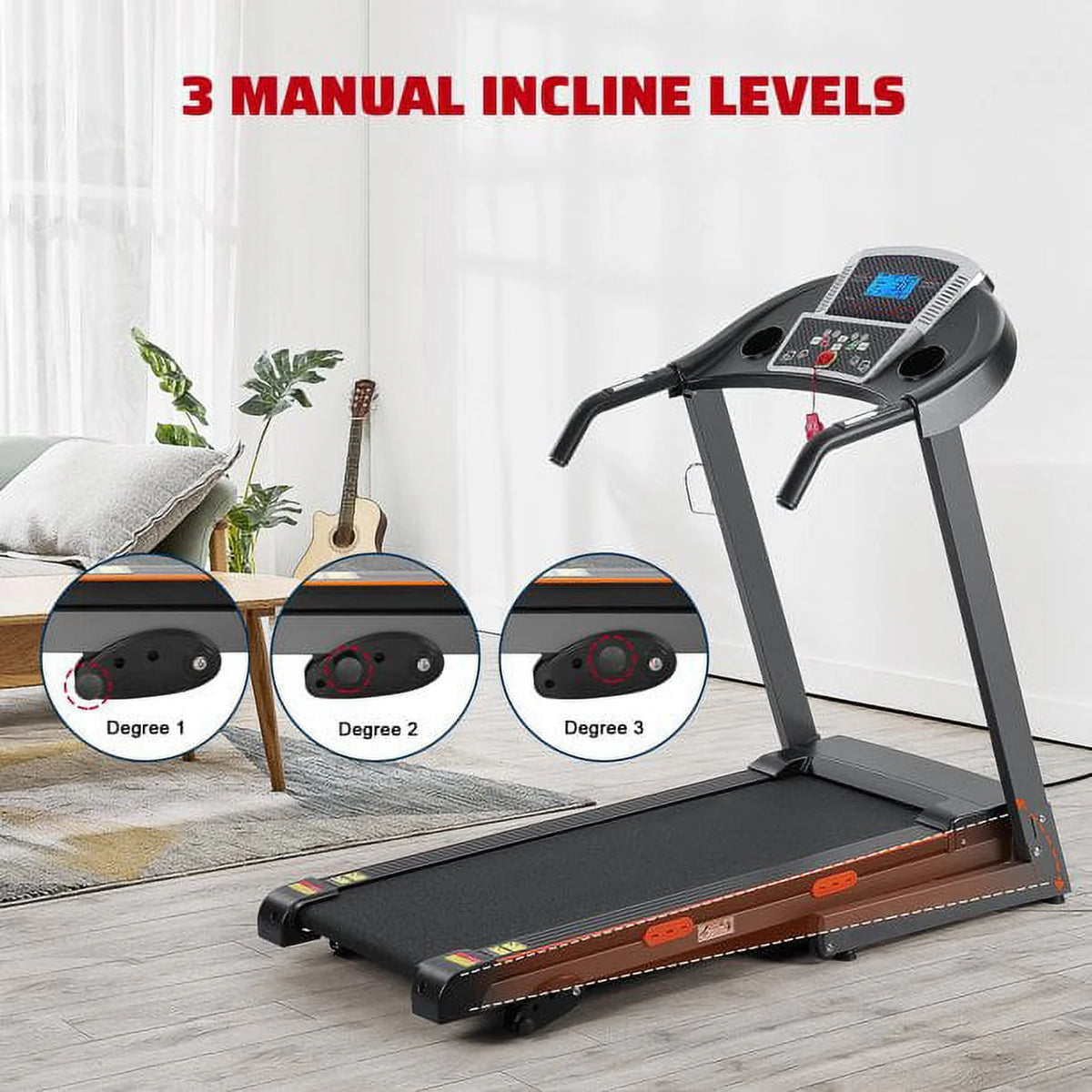 Foldable Electric Treadmill with 15 Pre-Set Programs T945