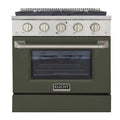 30 Propane Gas Dual Fuel Range with 4 Burners Olive Green H5360