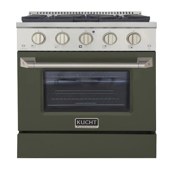 30 Propane Gas Dual Fuel Range with 4 Burners Olive Green H5360