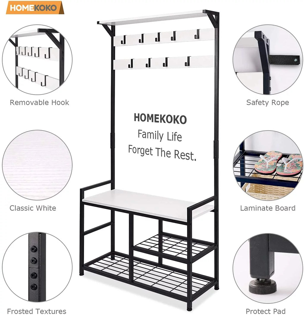 Coat Rack Shoe Bench with Metal Frame I4488