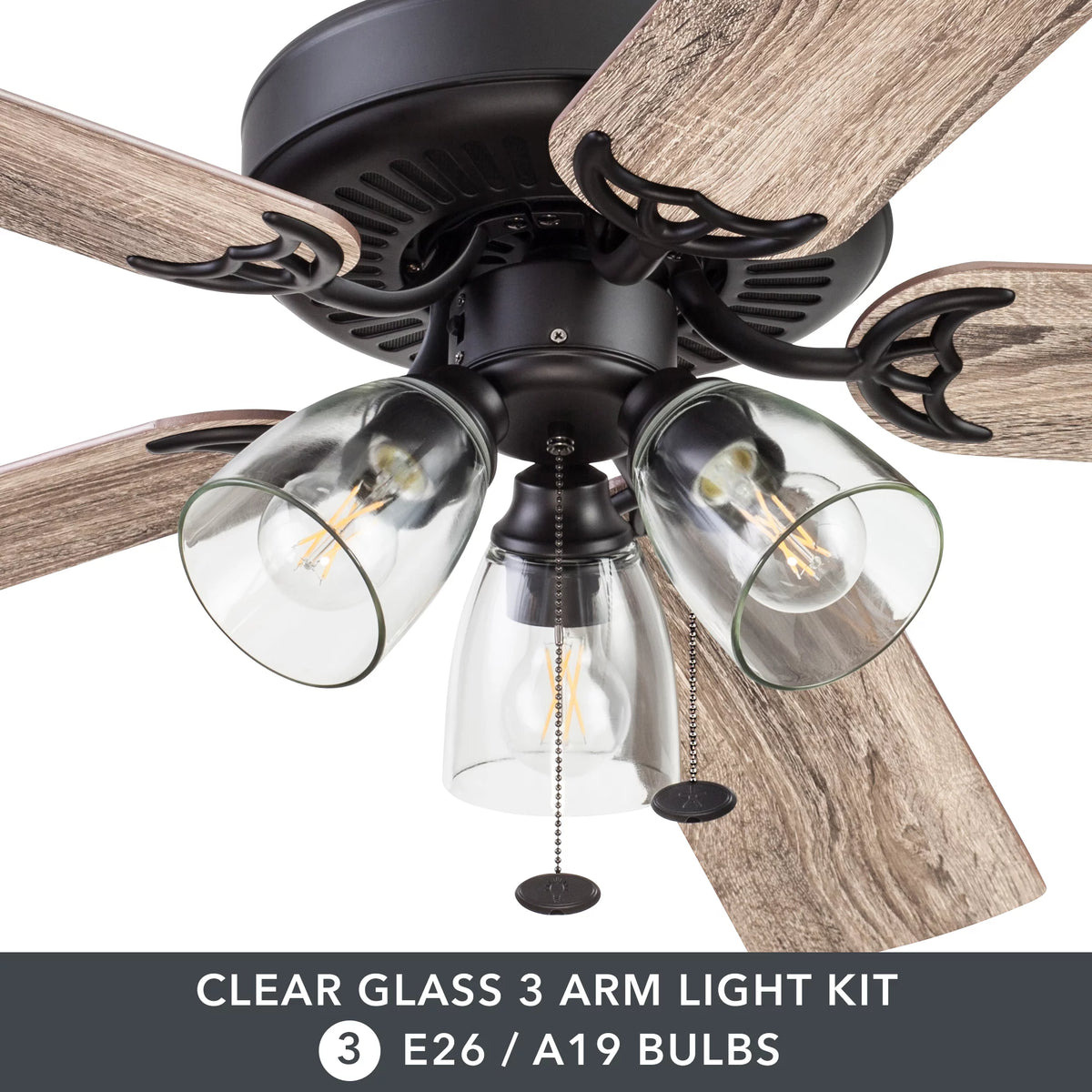 52" 5 Blade Oil-Rubbed Bronze Ceiling Fan with 3 Lights N968