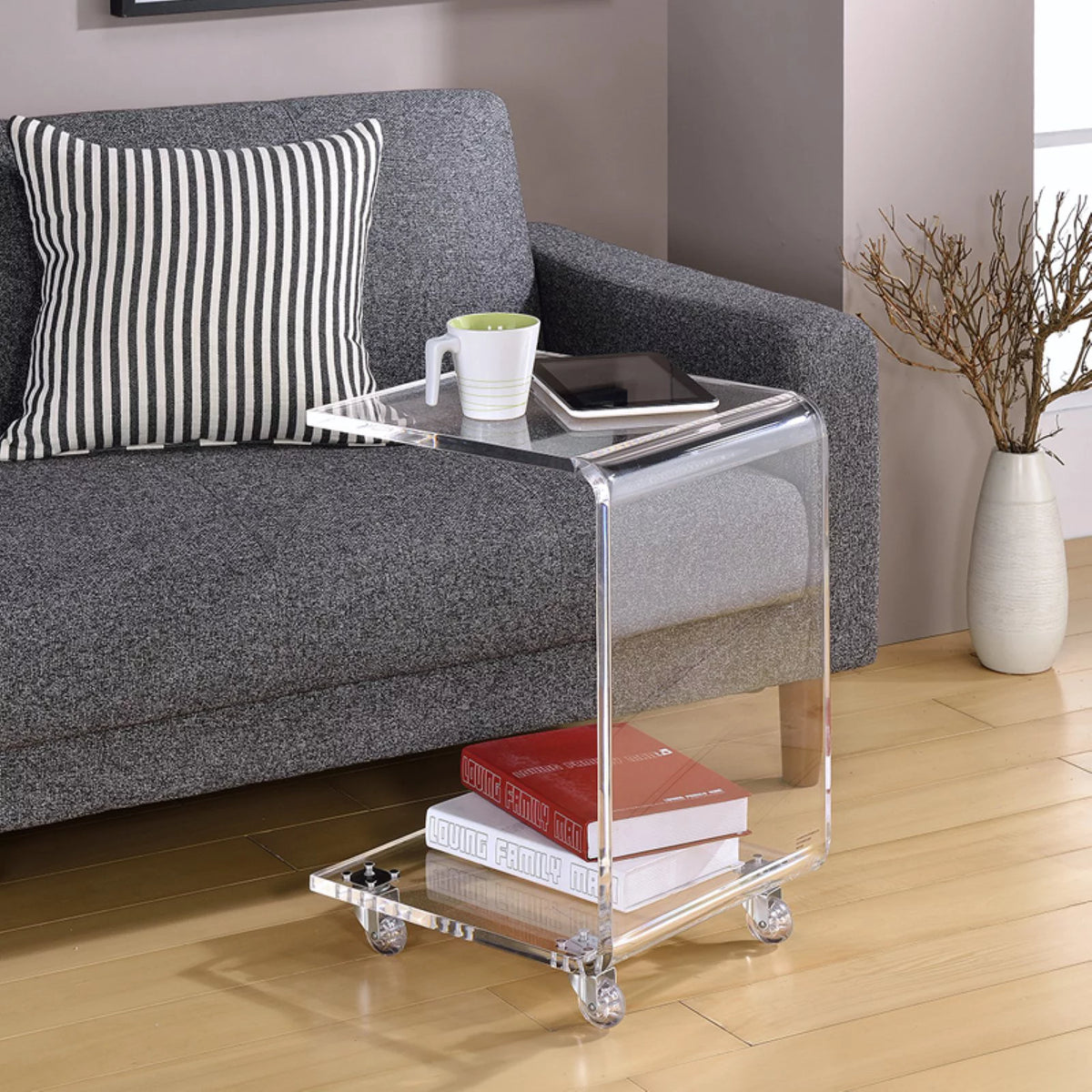 Clear Lucite and Acrylic Accent Table O4699