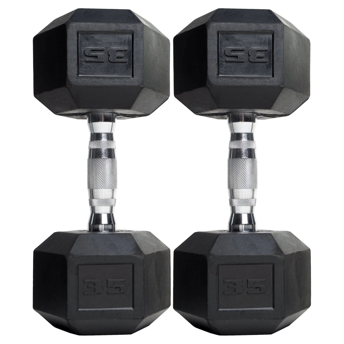 15lb Coated Rubber Hex Dumbbell Pair B397