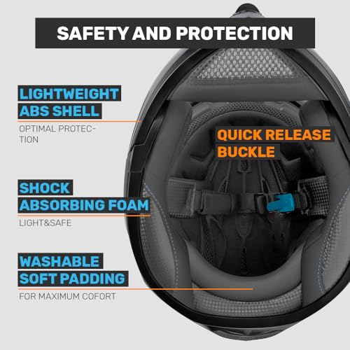 Modular Motorcycle Helmet with Dual Visor Full Face Flip Up T615802