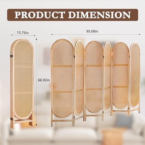 3 Panel Folding Rattan Room Divider S79106