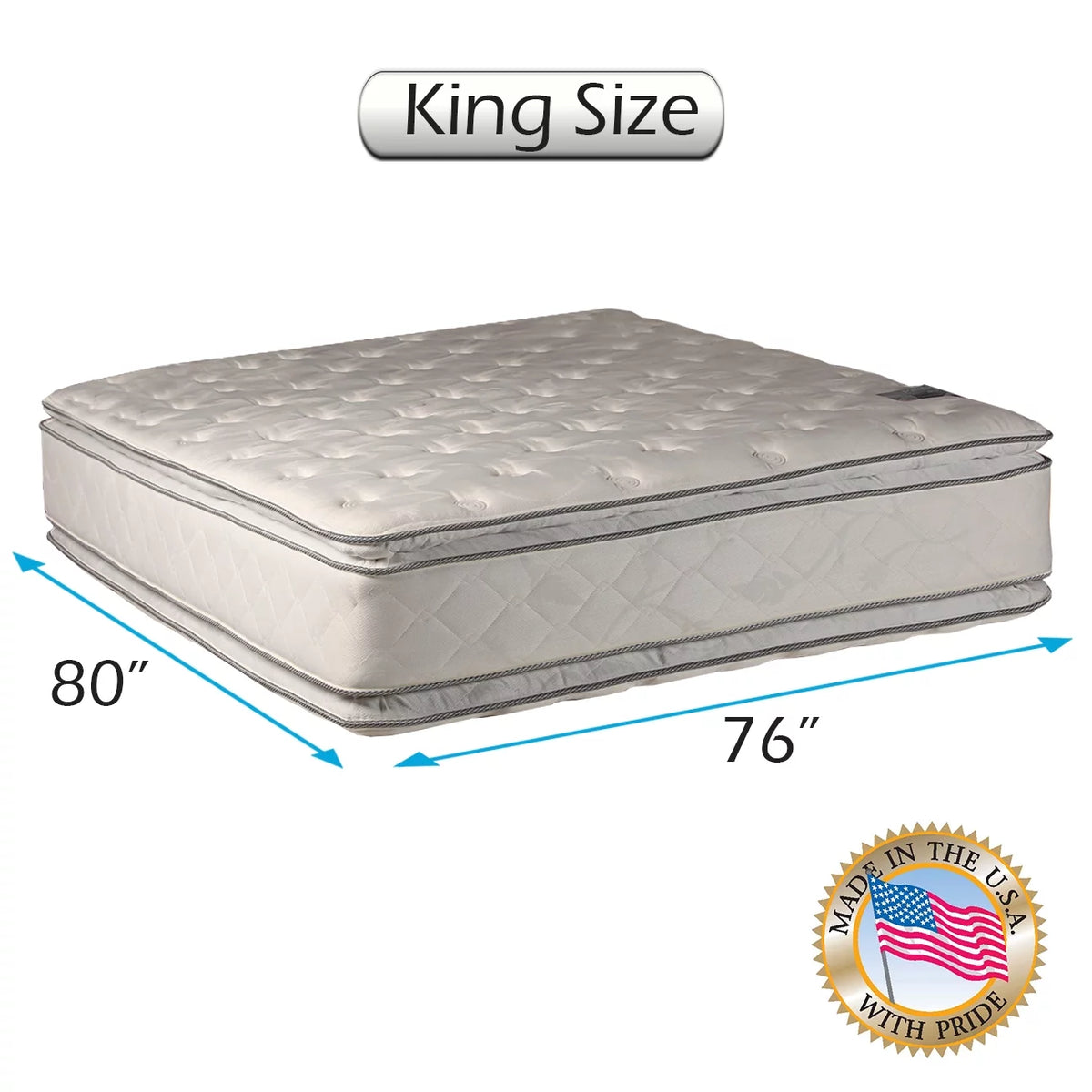 King Size 2-Sided PillowTop Mattress with Cover Protector M32628