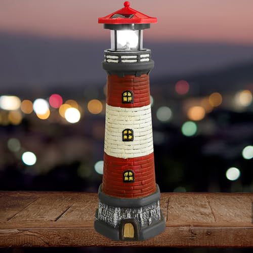 Solar Powered Rotating Lighthouse Statue K87510