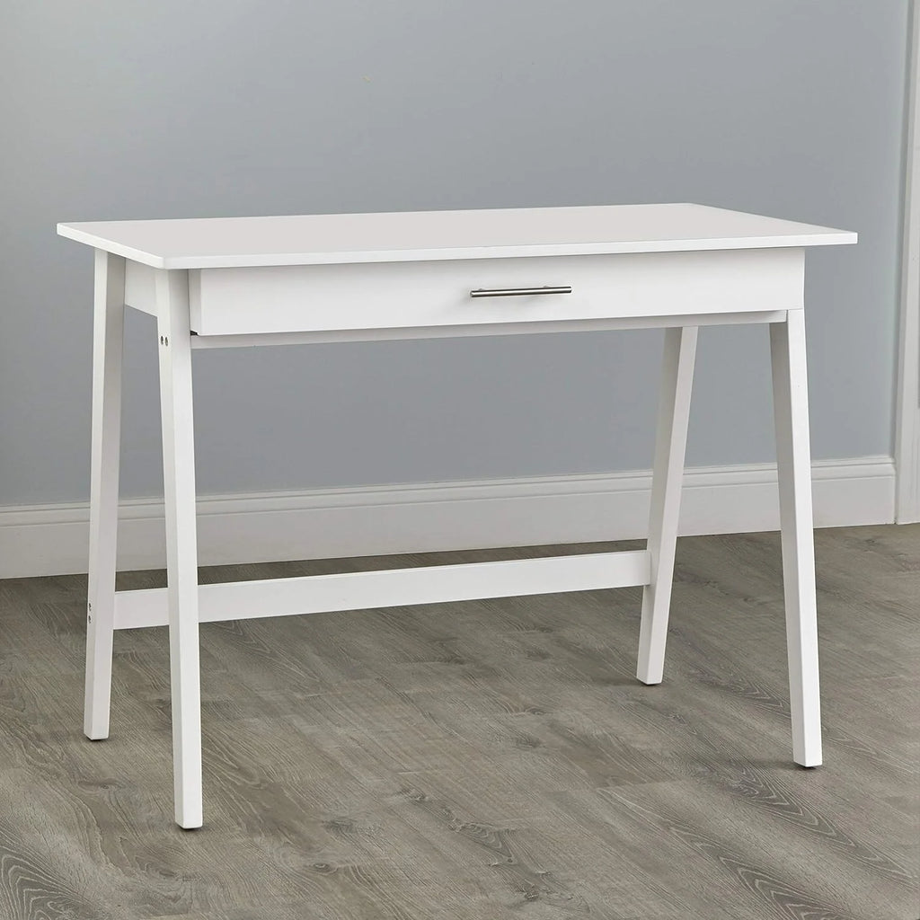 White Wood Writing Desk with Drawer T45282