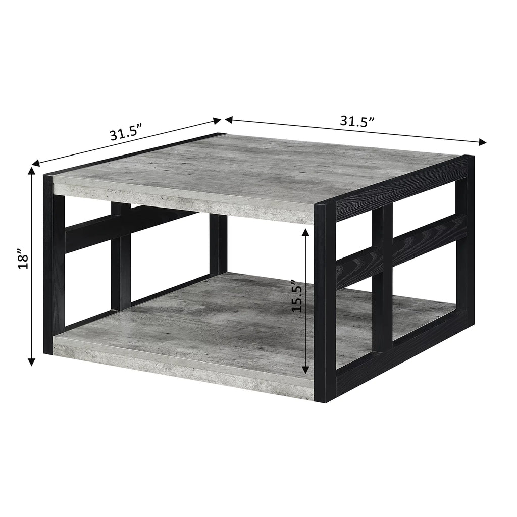 Square Coffee Table with Shelf U646832