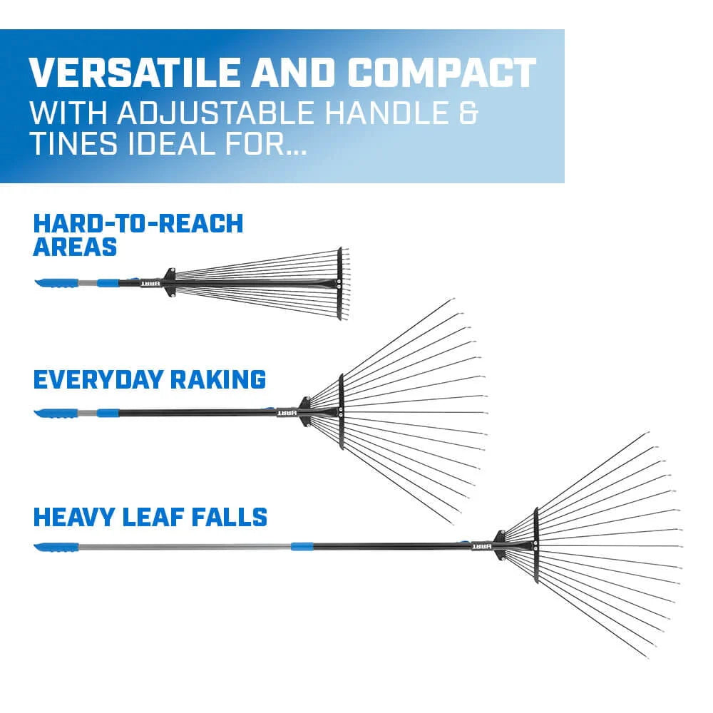 15-Tine Adjustable Leaf Rake with Telescoping Handle J241