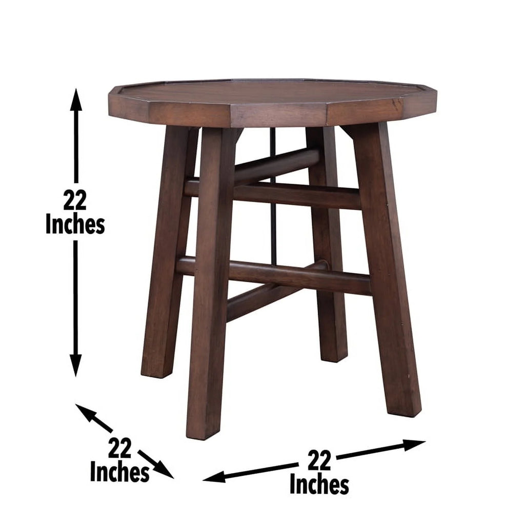 Burnt Caramel Finish Wood End Table D8157
