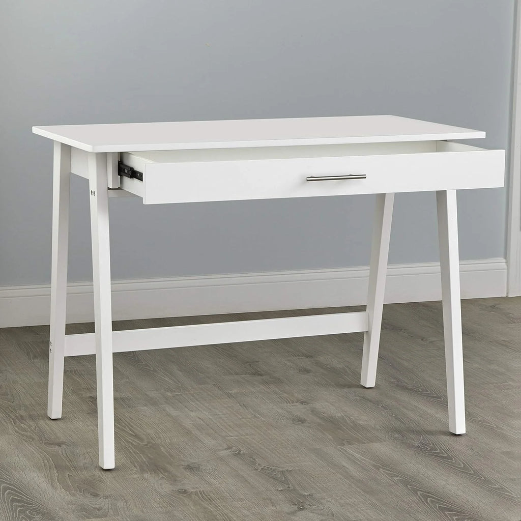 White Wood Writing Desk with Drawer T45282