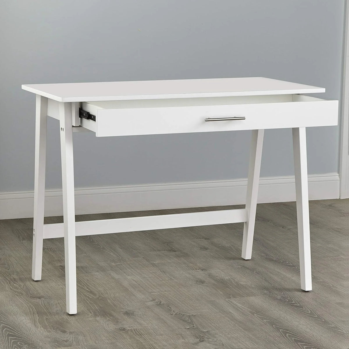 White Wood Writing Desk with Drawer T45282