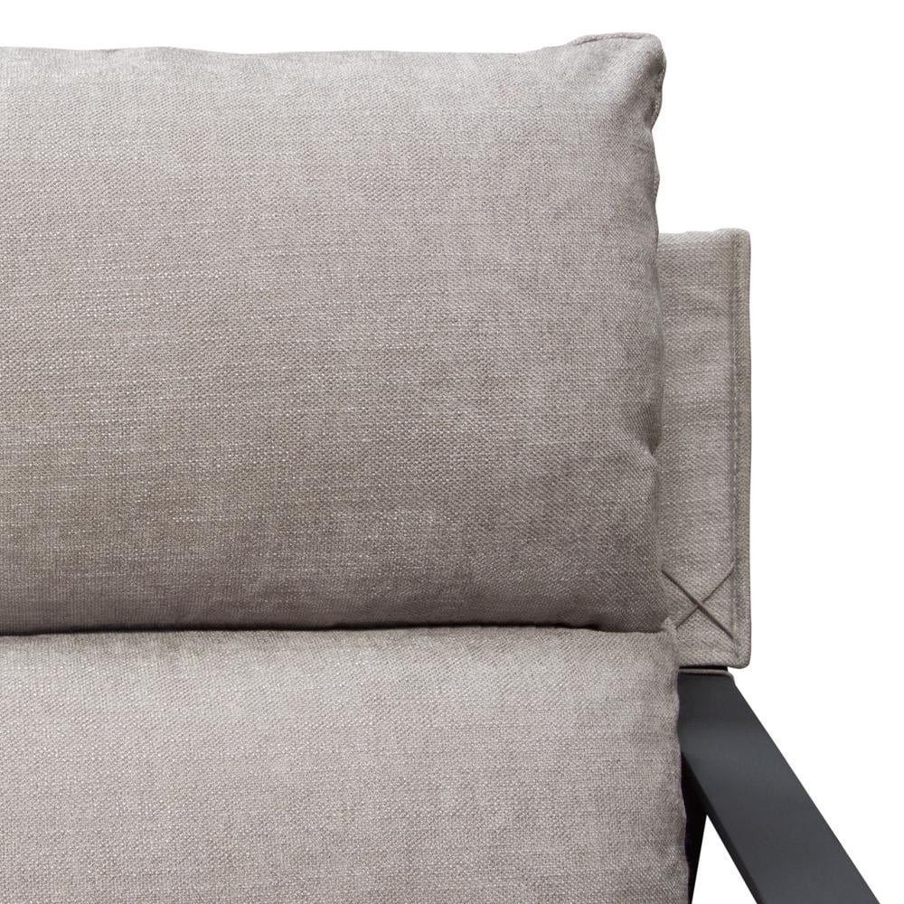 Grey Fabric Accent Chair with Black Metal Frame A424067