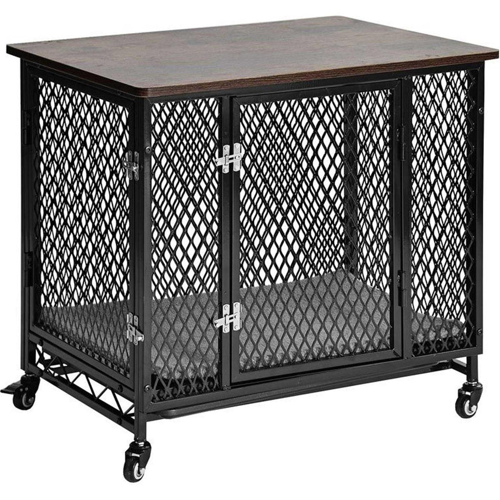 Dog Crate Furniture Side End Table with Tray G1597