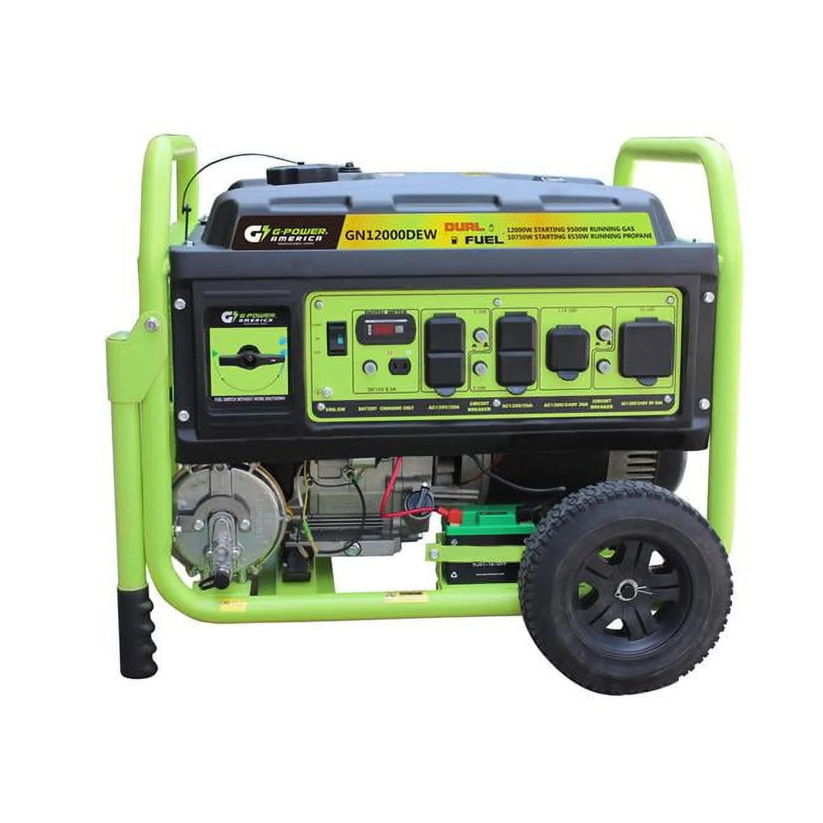 12000-10750W Dual Fuel Portable Generator with 479cc 18-HP Engine D6196