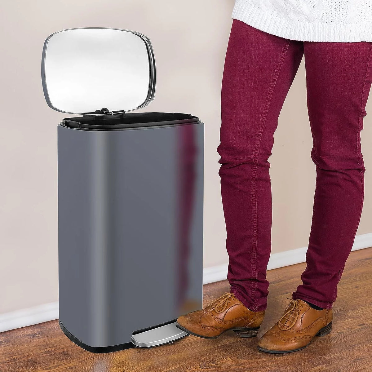 50L Stainless Steel Kitchen Step Trash Can J431042