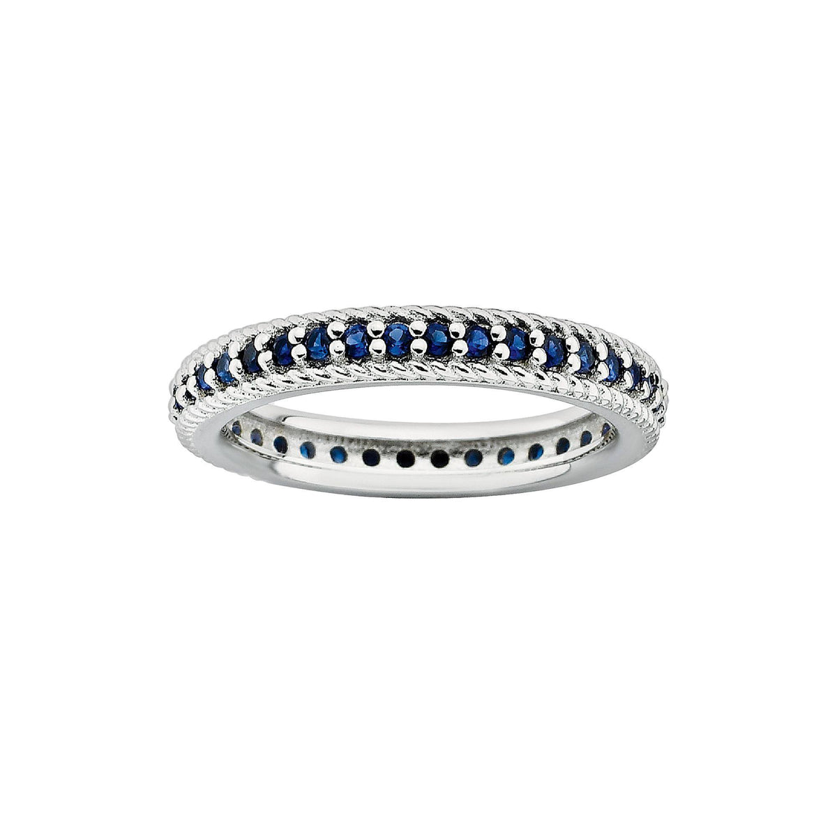 Sterling Silver Created Sapphire Eternity Ring N168558