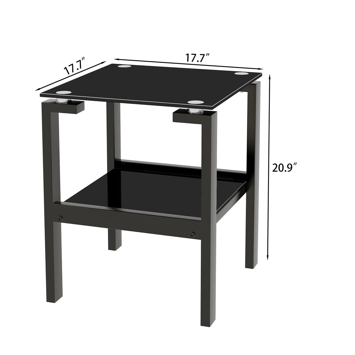 Black 2 Layer Glass End Table K4526