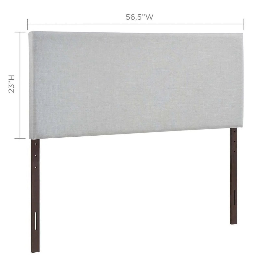 Gray Fabric Upholstered Full Panel Headboard Q335