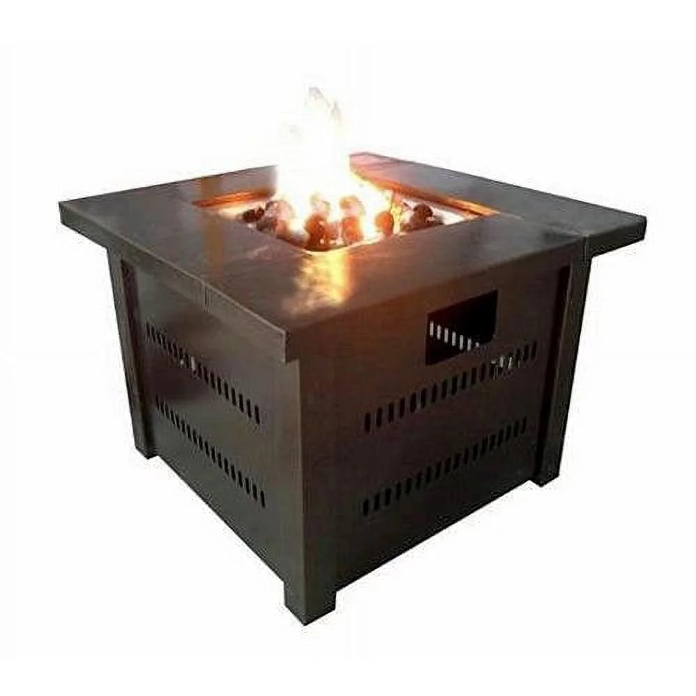 Propane Fire Pit Hammered Bronze and Stainless Steel Finish Q311669