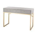 Grey 2-Drawer Faux Shagreen Desk O290