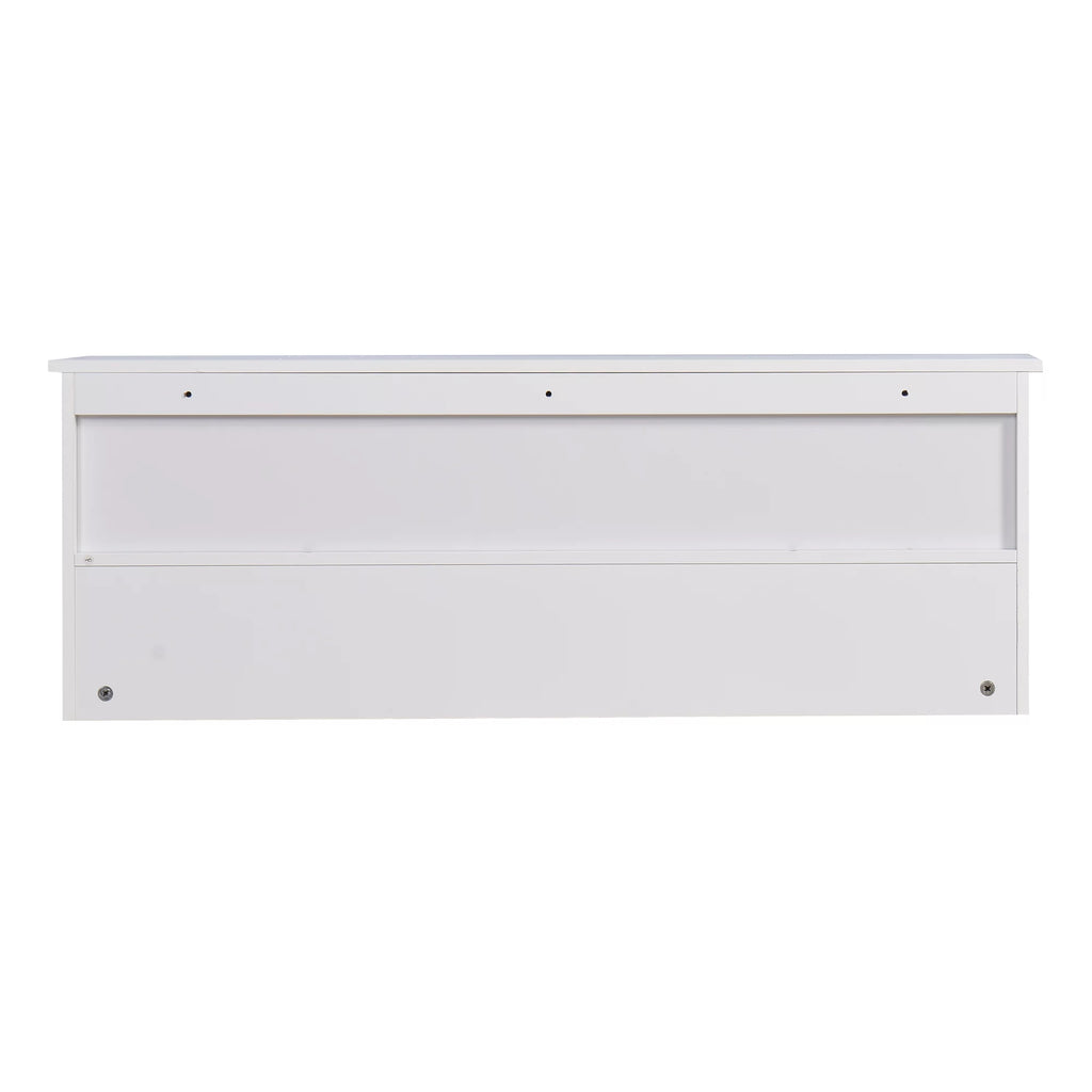 White Wall Mounted Coat Rack with 4 Dual Hooks H973835