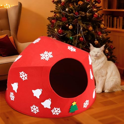 Large Christmas Cat Bed with Detachable Washable Cover R86058