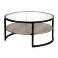 Round Metal Coffee Table in Black and Bronze H382