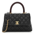 Black Lizard Embossed Quilted Mini Flap H54453