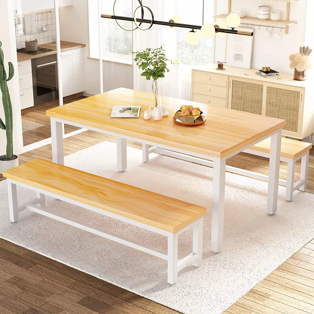 Dining Room Table Set with 2 Benches T748673
