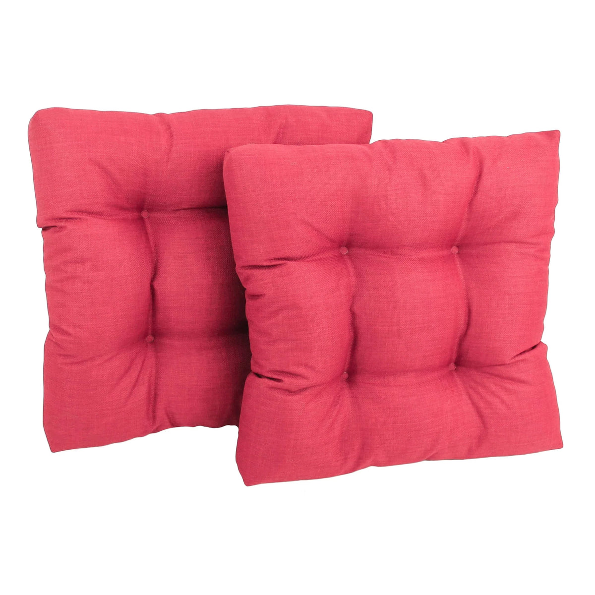 19 in. Squared Solid Spun Polyester Tufted Dining Chair Cushions, Set of 2 C15507