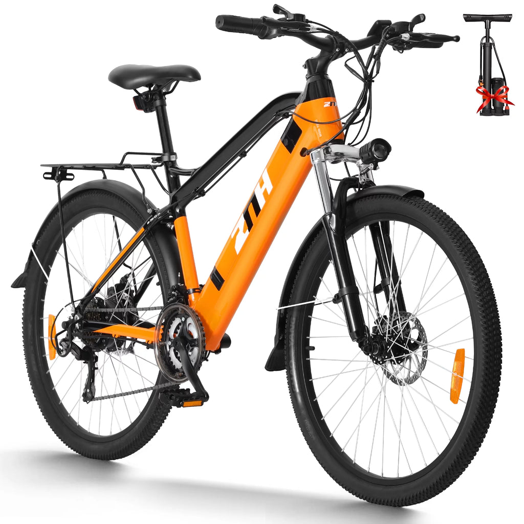26'' Electric Mountain Bike 350W Removable Battery 7 Speeds Orange V126520