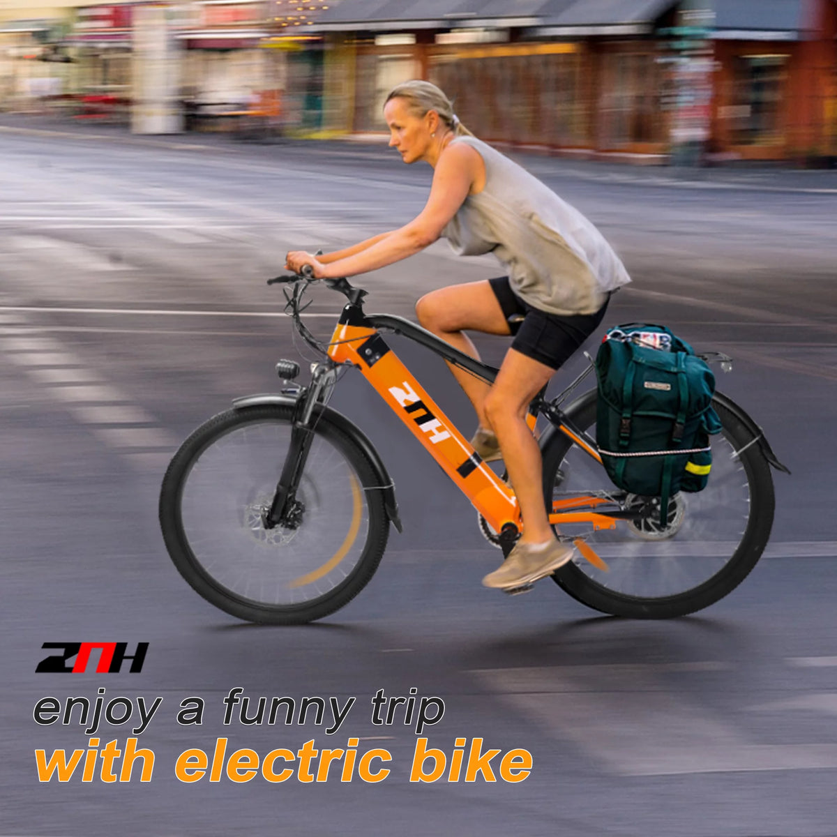 26'' Electric Mountain Bike 350W Removable Battery 7 Speeds Orange V126520