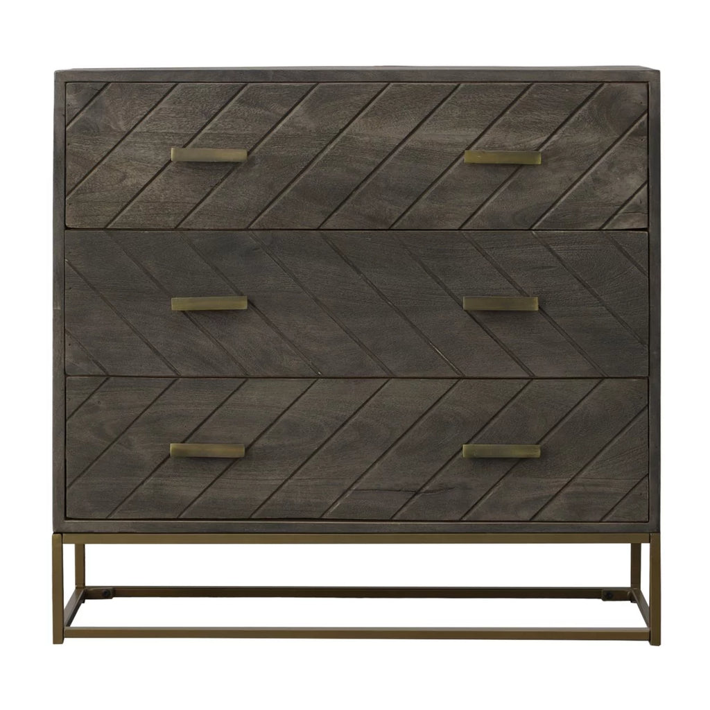 32 Inch 3 Drawer Mango Wood Dresser Chest S187730